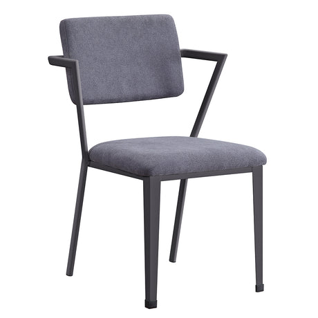 Cargo Gray Fabric & Gunmetal Chair - Ornate Home