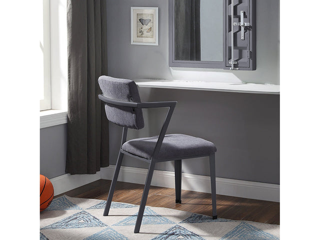 Cargo Gray Fabric & Gunmetal Chair - Ornate Home