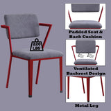 Cargo Gray Fabric & Red Chair - Ornate Home