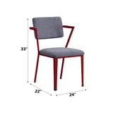 Cargo Gray Fabric & Red Chair - Ornate Home