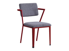 Cargo Gray Fabric & Red Chair - Ornate Home