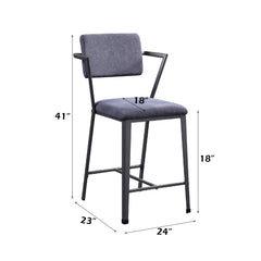 Cargo Gray/Gunmetal Counter Height Chair (Set of 2) - Ornate Home