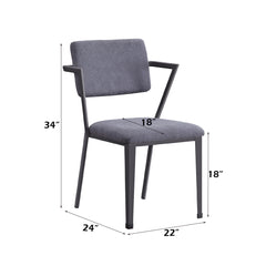 Cargo Gray/Gunmetal Dining Chair (Set of 2) - Ornate Home
