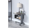 Cargo Gunmetal Accent Table W/Wall Shelf - Ornate Home