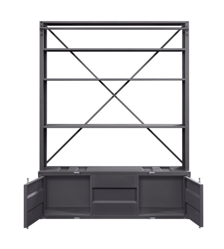Cargo Gunmetal Bookshelf & Ladder - Ornate Home