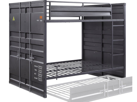 Cargo Gunmetal Bunk Bed (Full/Full) - Ornate Home