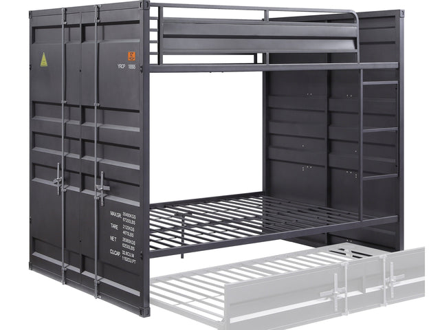 Cargo Gunmetal Bunk Bed (Full/Full) - Ornate Home