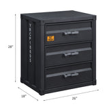 Cargo Gunmetal Chest W/3 Drawers - Ornate Home