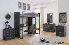 Cargo Gunmetal Chest W/3 Drawers - Ornate Home