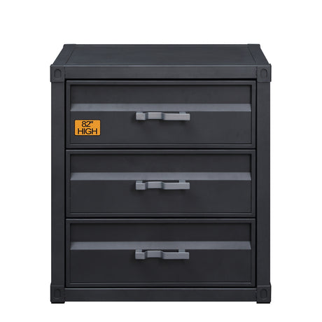 Cargo Gunmetal Chest W/3 Drawers - Ornate Home