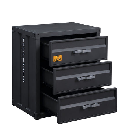 Cargo Gunmetal Chest W/3 Drawers - Ornate Home