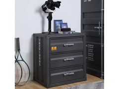 Cargo Gunmetal Chest W/3 Drawers - Ornate Home