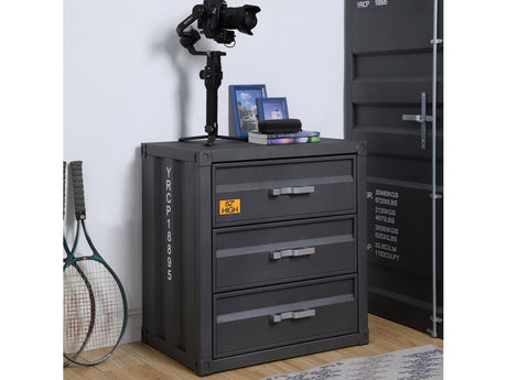 Cargo Gunmetal Chest W/3 Drawers - Ornate Home