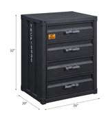 Cargo Gunmetal Chest W/4 Drawers - Ornate Home