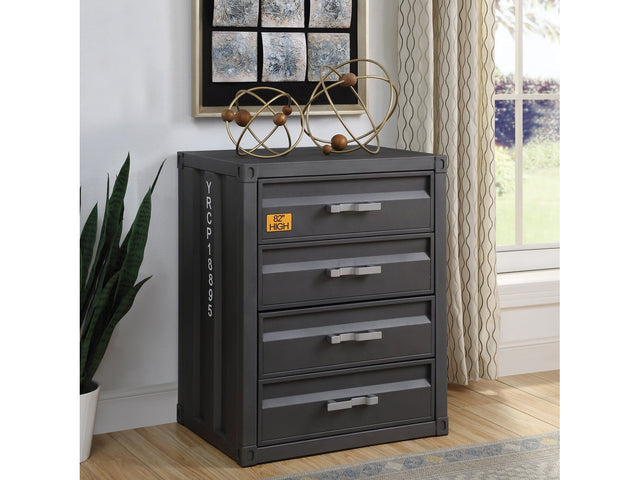 Cargo Gunmetal Chest W/4 Drawers - Ornate Home