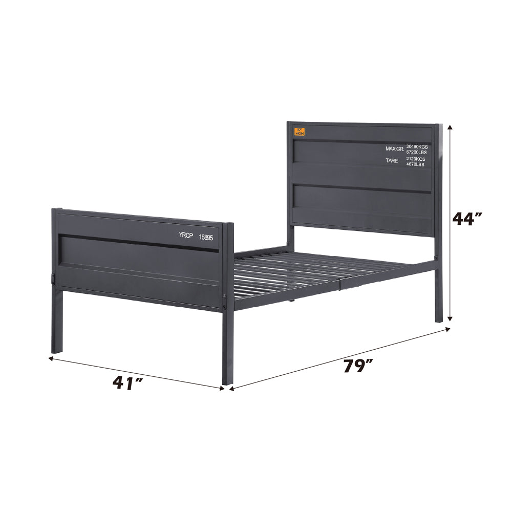 Cargo Gunmetal Twin Bed - Ornate Home
