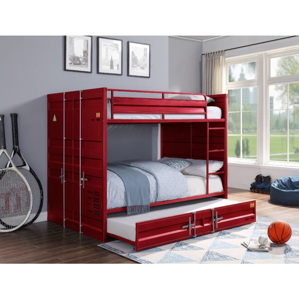 Cargo Red Bunk Bed (Full/Full) - Ornate Home