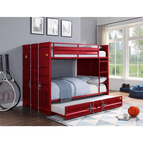 Cargo Red Bunk Bed (Full/Full) - Ornate Home