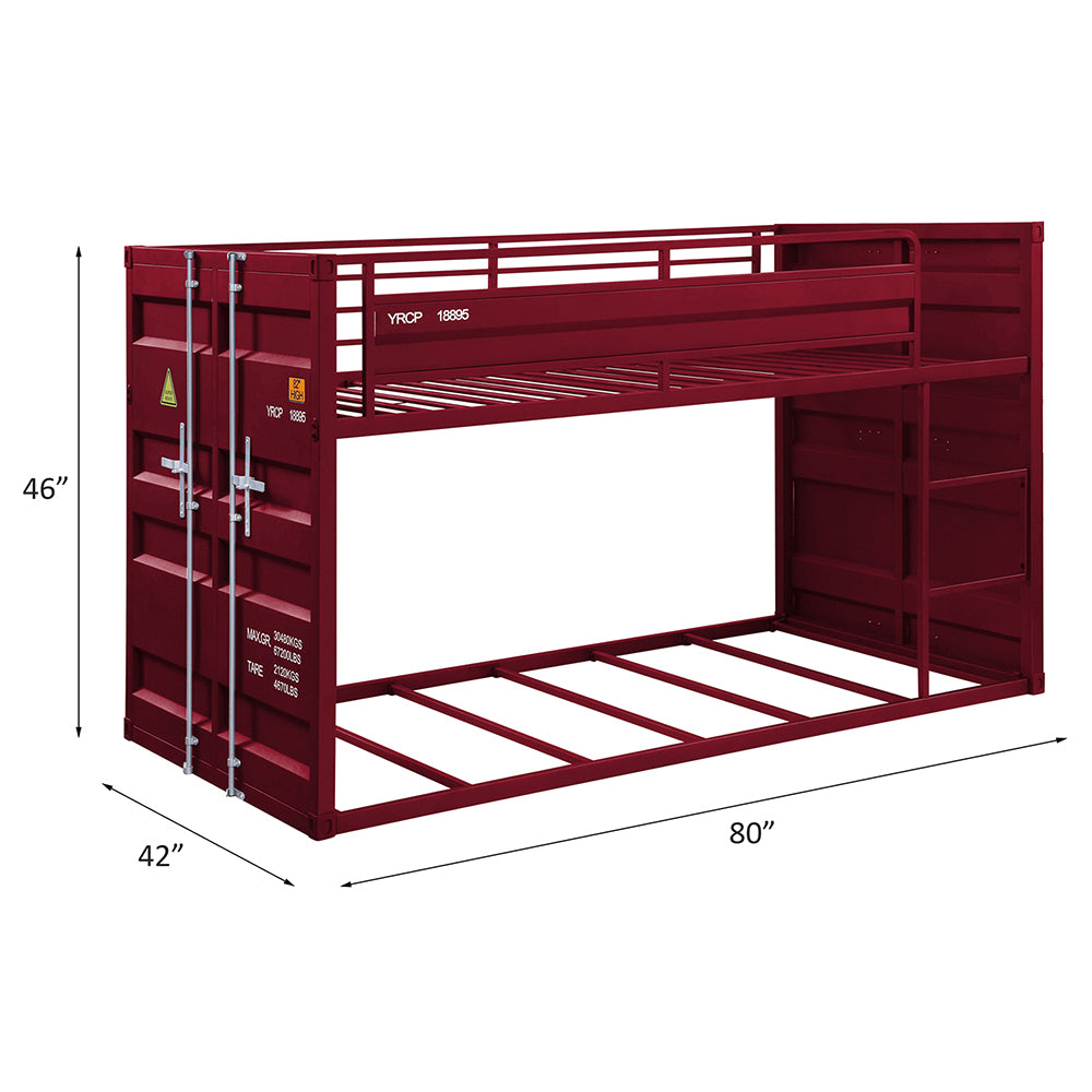 Cargo Red Bunk Bed - Ornate Home