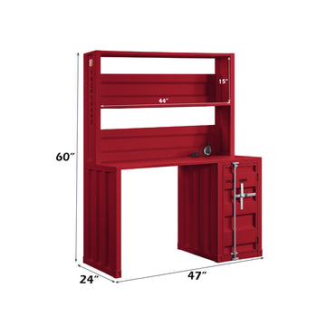 Cargo Red Desk & Hutch - Ornate Home