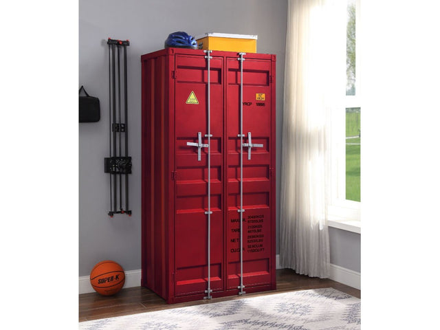 Cargo Red Double Door Wardrobe - Ornate Home