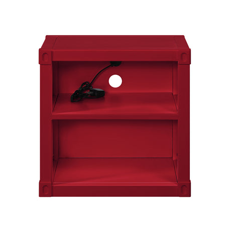 Cargo Red Nightstand (USB) - Ornate Home