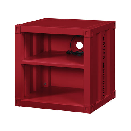 Cargo Red Nightstand (USB) - Ornate Home