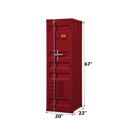 Cargo Red Wardrobe (Single Door) - Ornate Home