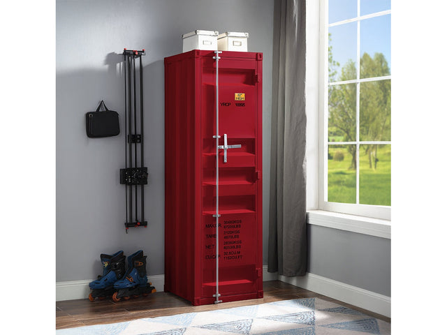 Cargo Red Wardrobe (Single Door) - Ornate Home