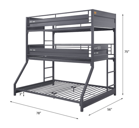 Cargo Twin/Twin/Full Triple Bunk Bed - Ornate Home
