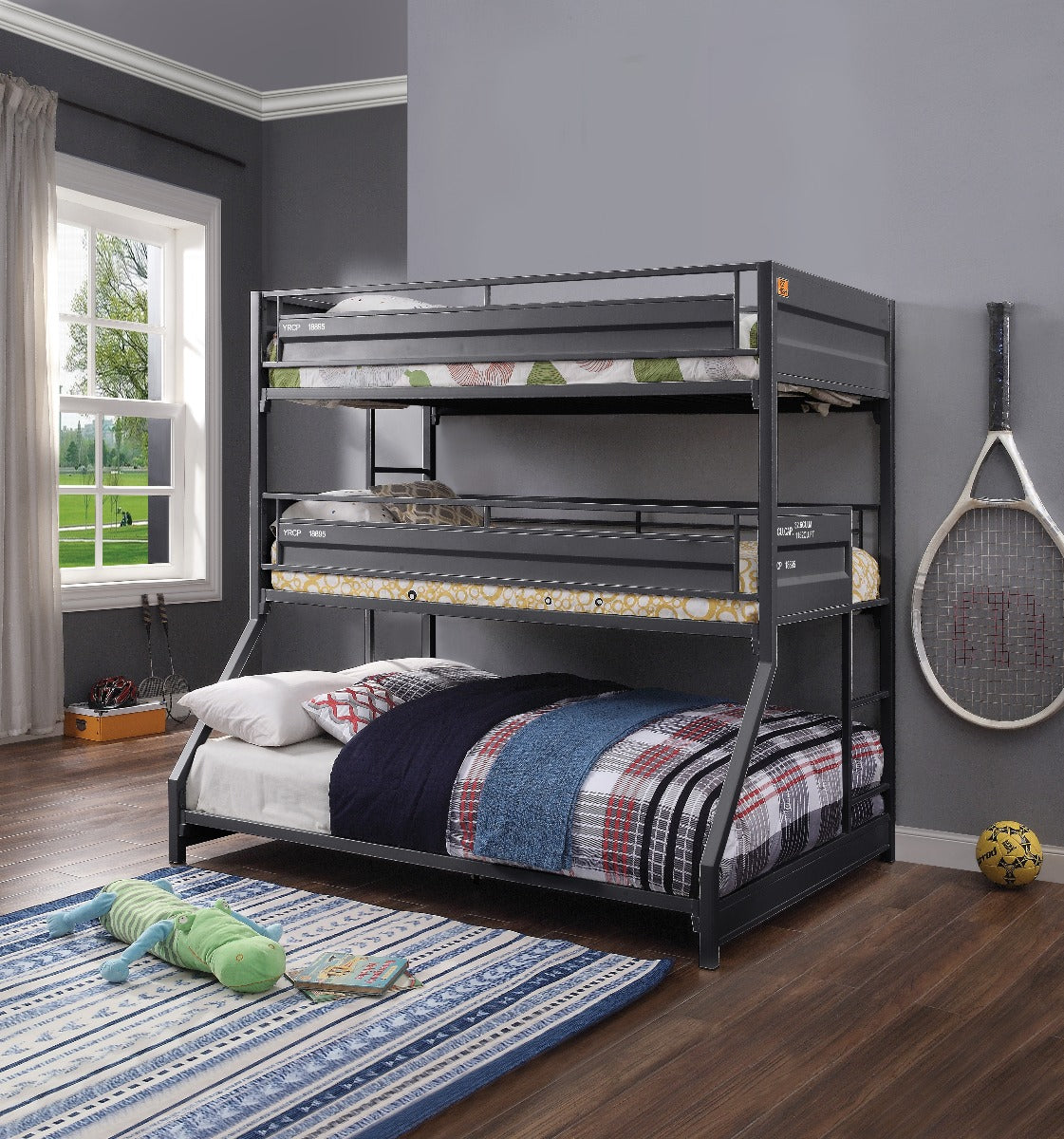 Cargo Twin/Twin/Full Triple Bunk Bed - Ornate Home