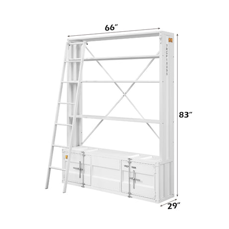 Cargo White Bookshelf & Ladder - Ornate Home