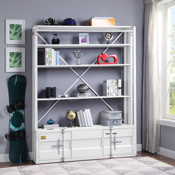 Cargo White Bookshelf & Ladder - Ornate Home