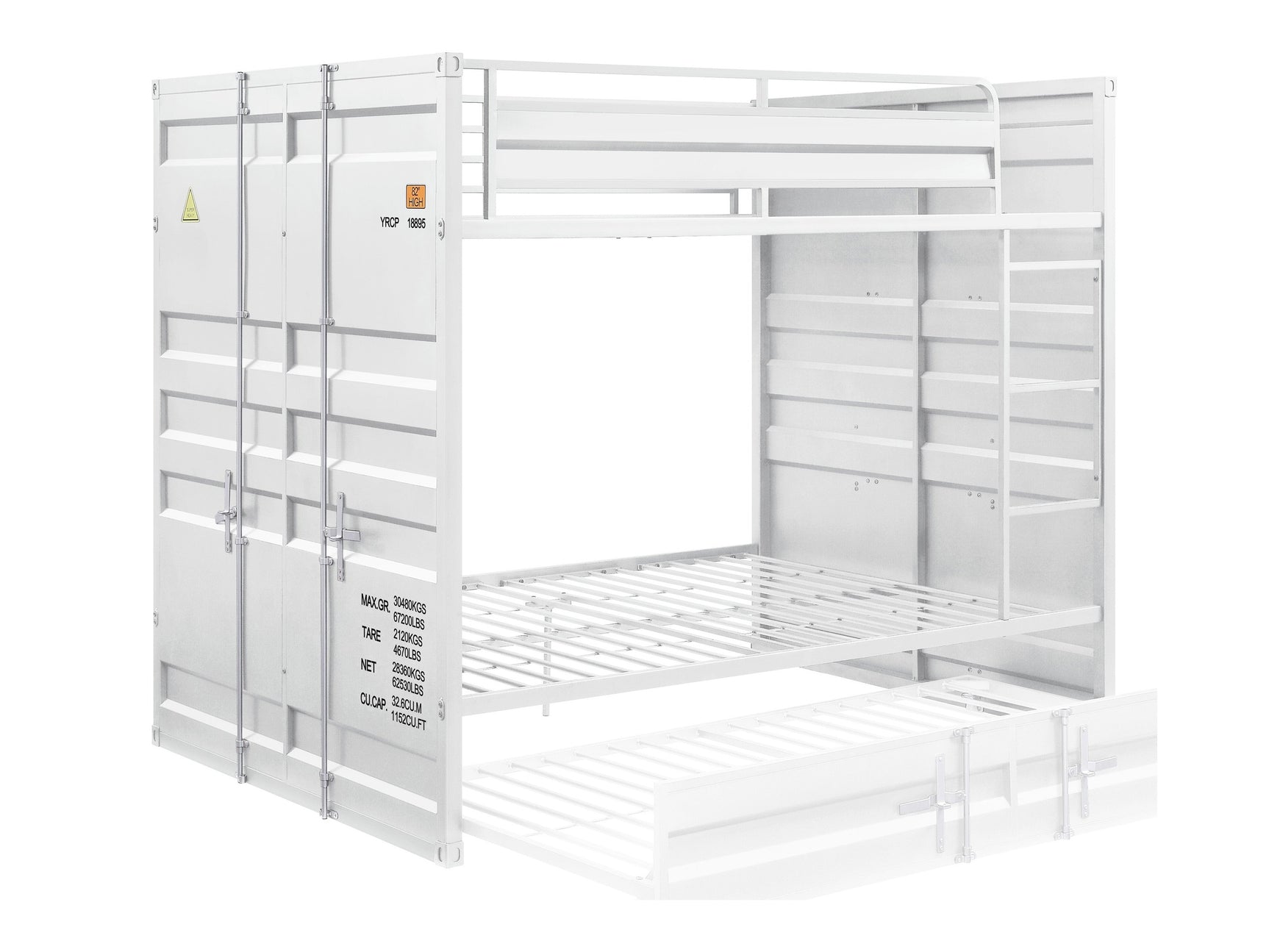 Cargo White Bunk Bed (Full/Full) - Ornate Home