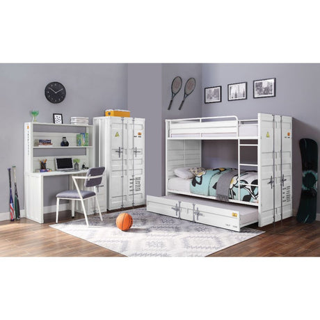Cargo White Bunk Bed (Twin/Twin) - Ornate Home