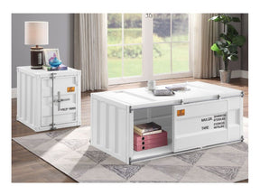 Cargo White Coffee Table - Ornate Home