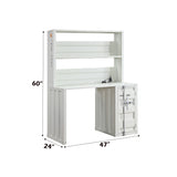 Cargo White Desk & Hutch - Ornate Home