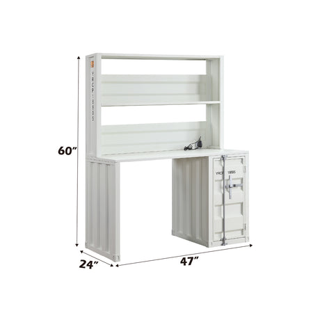 Cargo White Desk & Hutch - Ornate Home