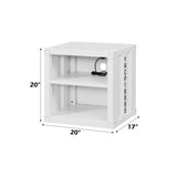 Cargo White Nightstand (USB) - Ornate Home
