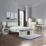 Cargo White Nightstand (USB) - Ornate Home