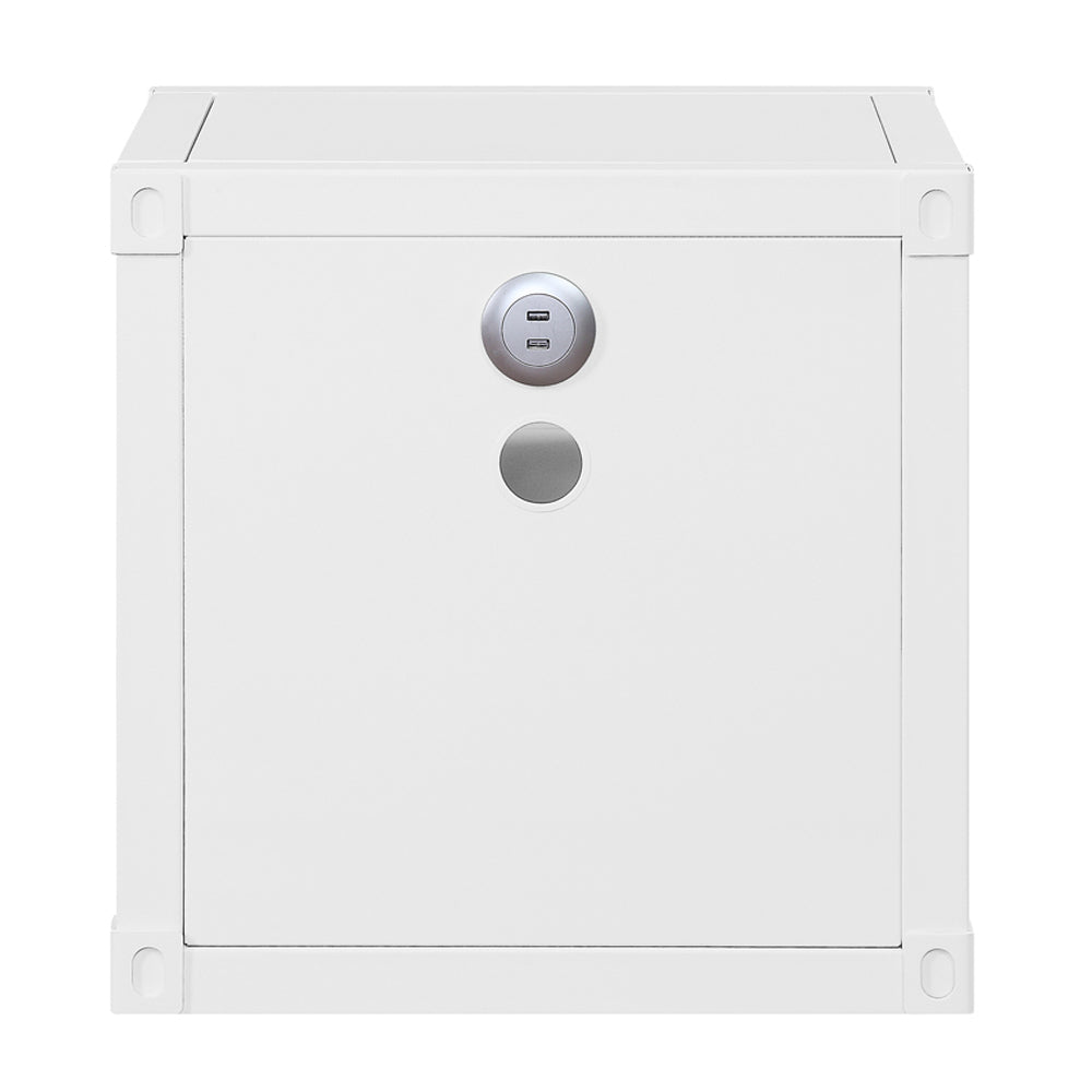 Cargo White Nightstand (USB) - Ornate Home
