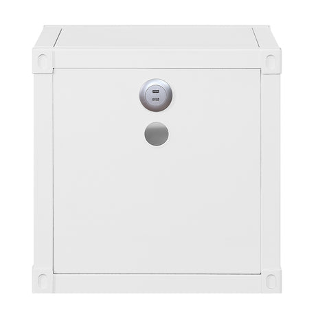 Cargo White Nightstand (USB) - Ornate Home