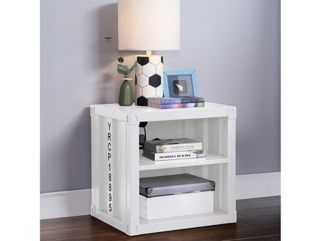 Cargo White Nightstand (USB) - Ornate Home