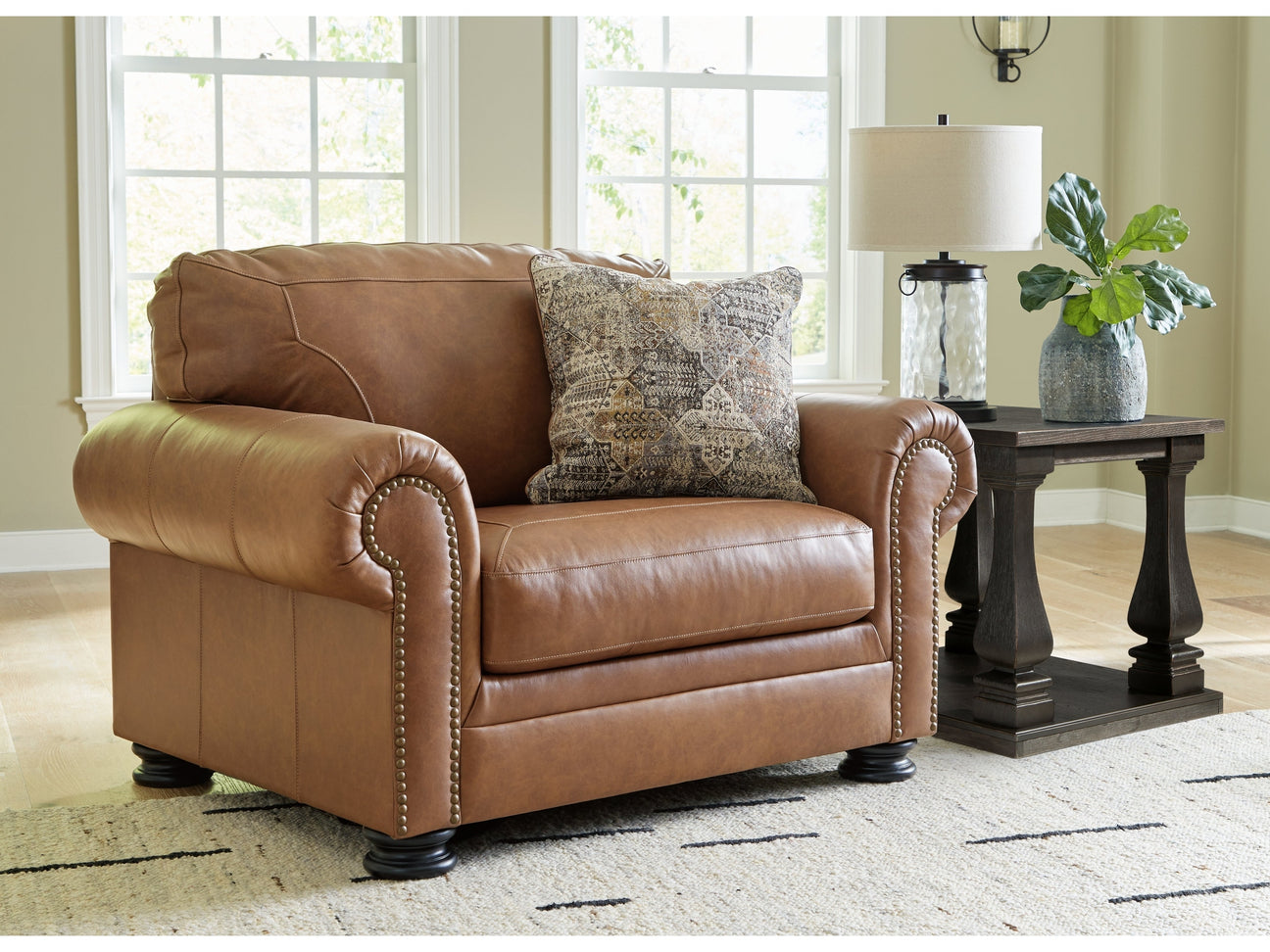 Carianna Caramel Oversized Chair - Ornate Home