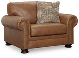 Carianna Caramel Oversized Chair and Ottoman - Ornate Home