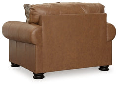 Carianna Caramel Oversized Chair and Ottoman - Ornate Home