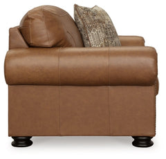 Carianna Caramel Oversized Chair and Ottoman - Ornate Home