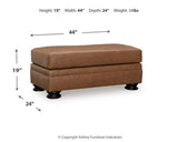 Carianna Caramel Oversized Chair and Ottoman - Ornate Home