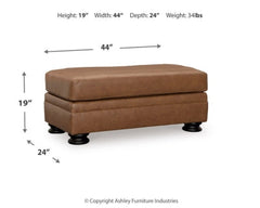 Carianna Caramel Oversized Chair and Ottoman - Ornate Home
