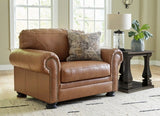 Carianna Caramel Oversized Chair and Ottoman - Ornate Home